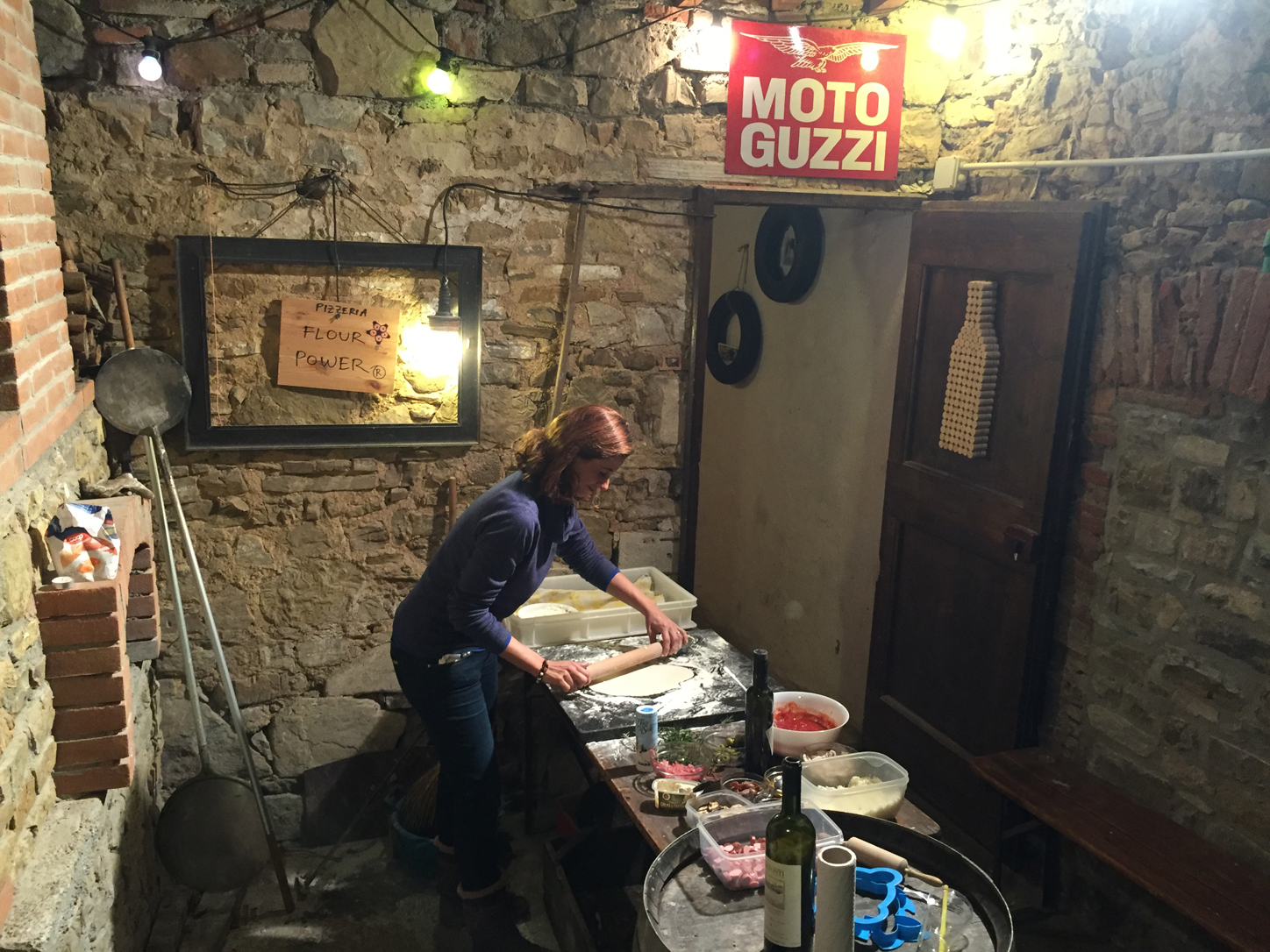 Everyone got a turn at pizza making.