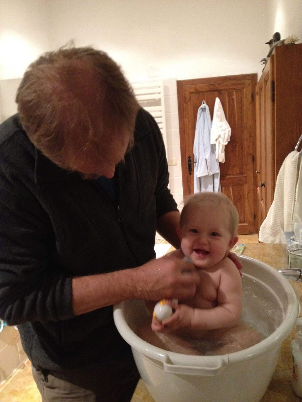 I encourage daily bathing by sticking as much food as I can into my hair and ears.
