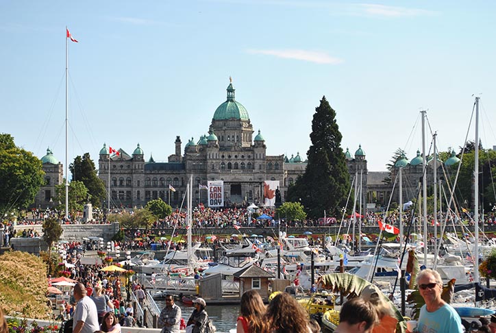 Government building of Victoria where the celebrations are being held, the Olympian mountains are on the back but can't be seen from our vantage point.