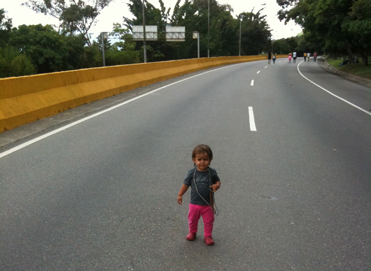 Pulling herself along on the leash