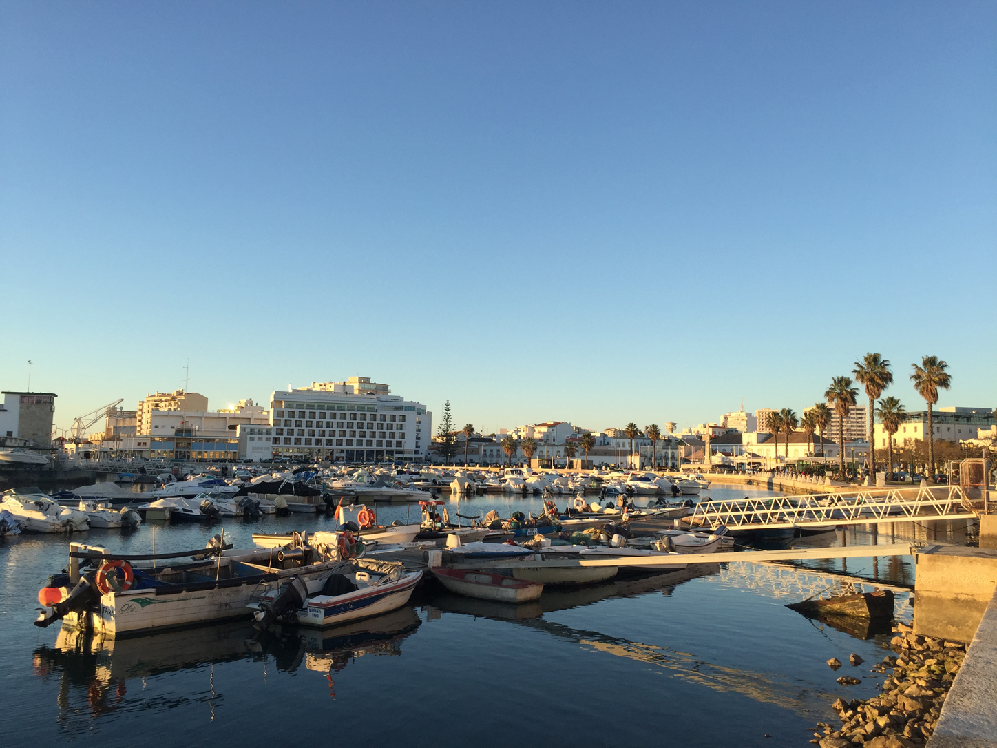 Faro at sunset. Small and pretty but quite boring.