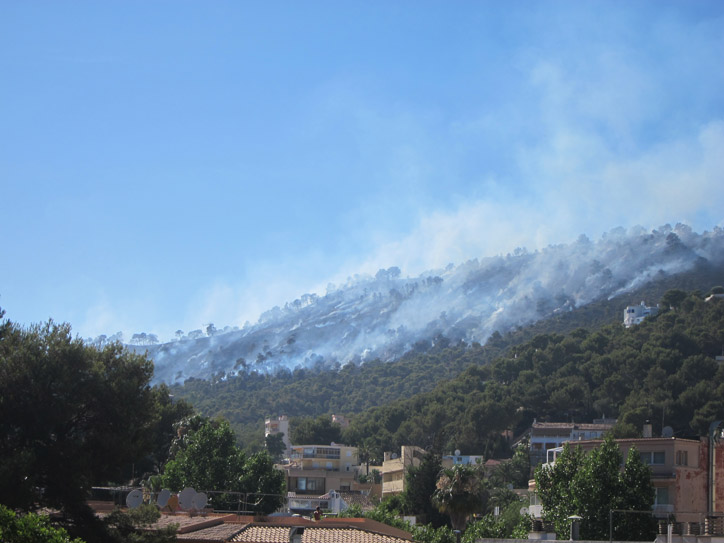 At this point the fire was actually under control already but the size of it is still very obvious.