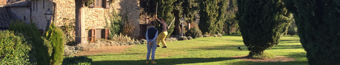 The master of the slackline instructing one of his acolytes.