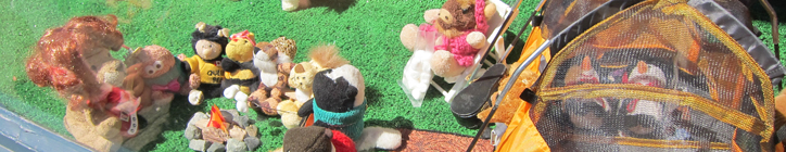Plushy camping, with s'mores!