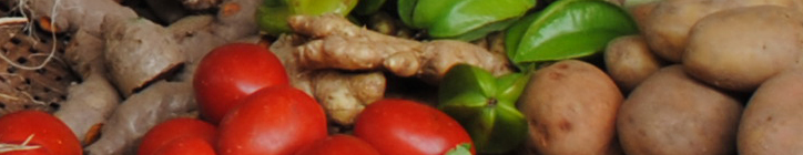 Ginger, tomatoes, potatoes and star fruit