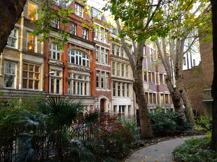 Just behind the Museum of London which is ugly and has a hidden entrance - wonderful exhibits inside though.