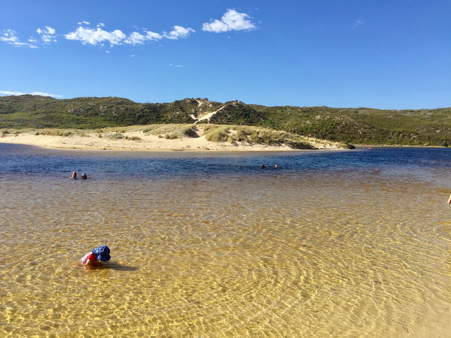 A bit warmer than the sea but not by much, the river Margaret.
