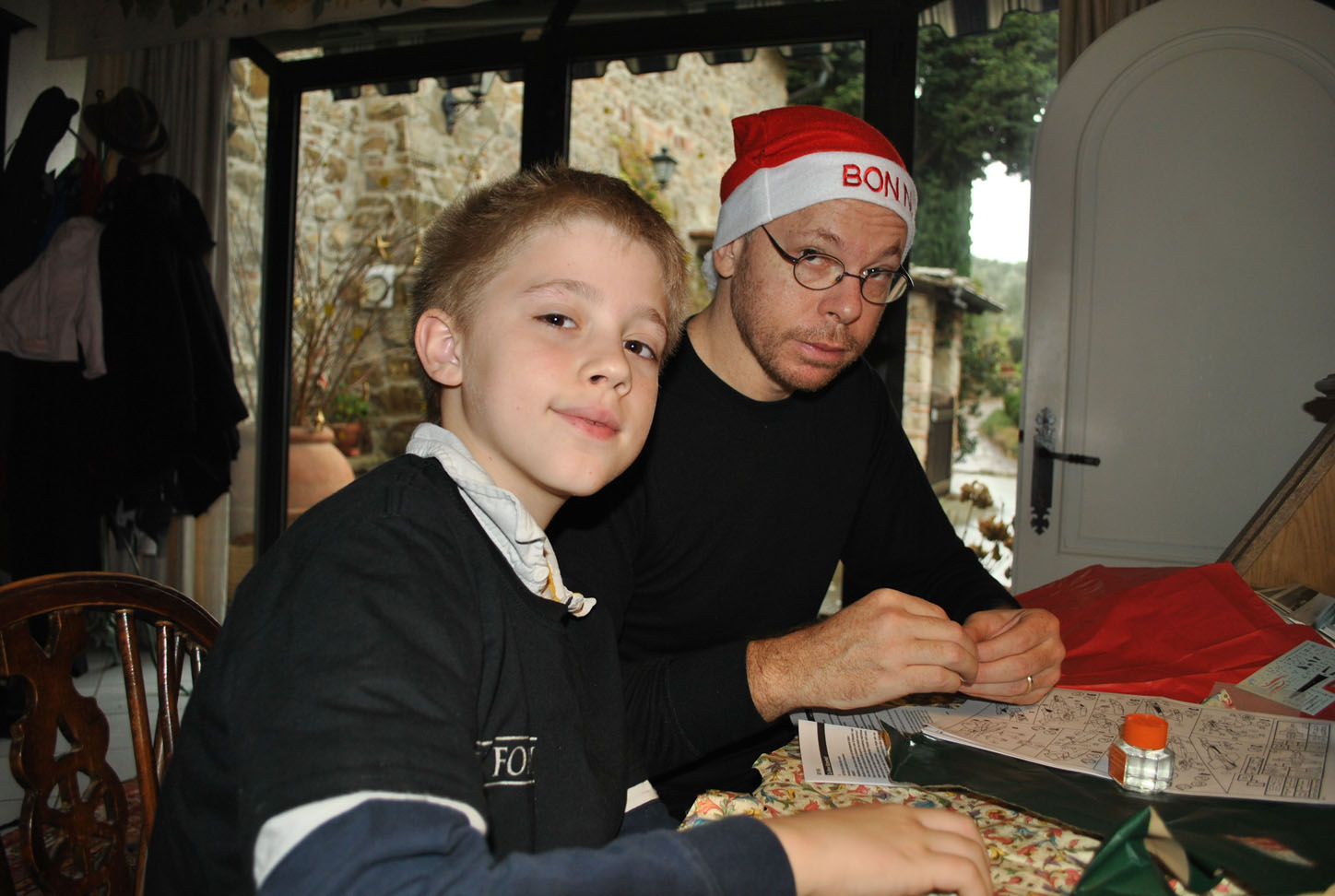 Assembling the Christmas fighter plane
