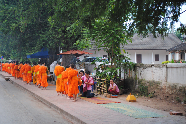 Receiving alms