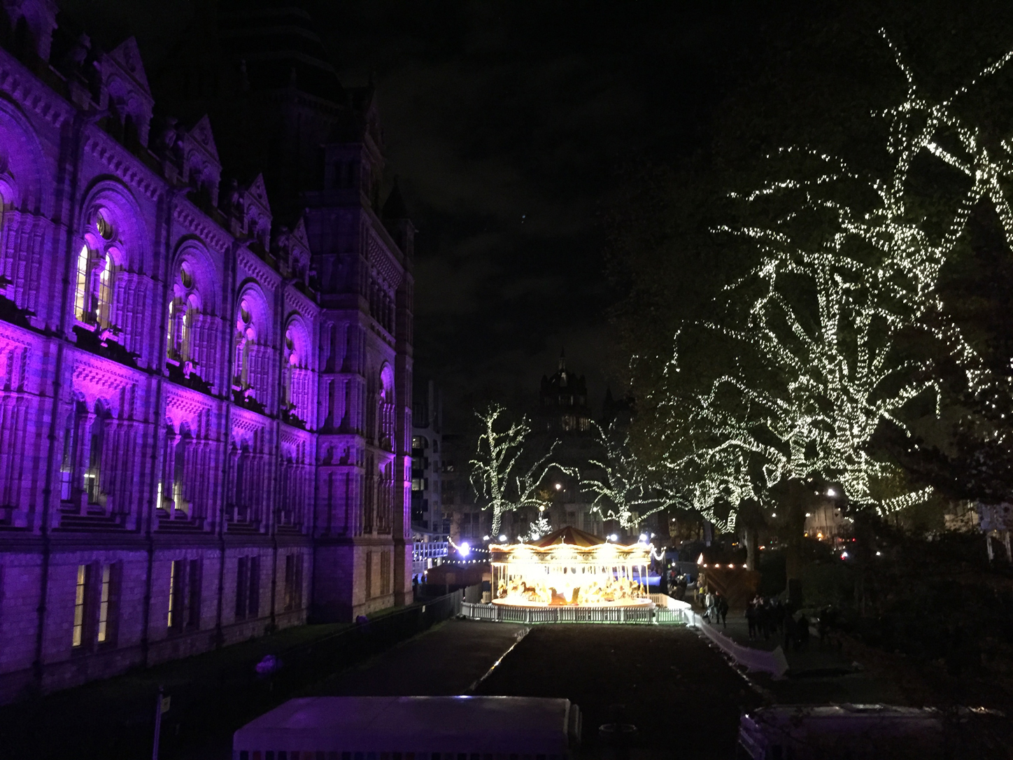 My third-favorite museum (after the Science and the Childhood one): the Natural History Museum with pretty lights.