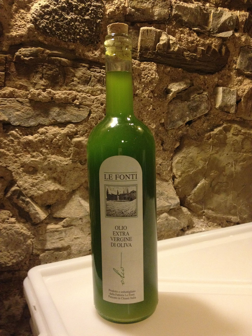 The new oil debuting in a special bottle, to show off the color.