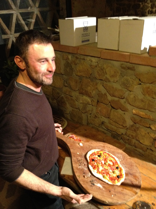 Pig on a pizza, yummy...