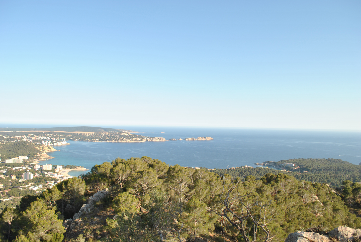 The whole bay with itty bitty Cala Fornells on the right.