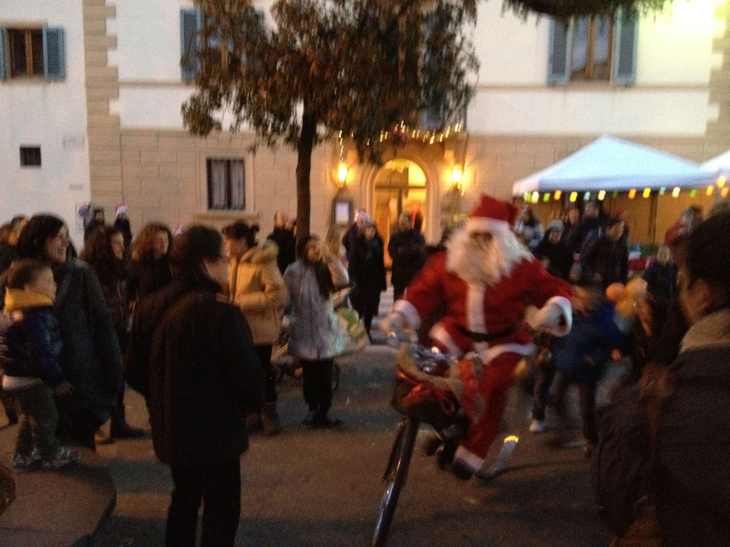 Make way for Santa on his trusty steed.