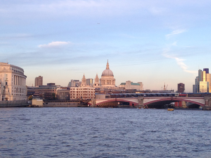 Walking along the South Bank.
