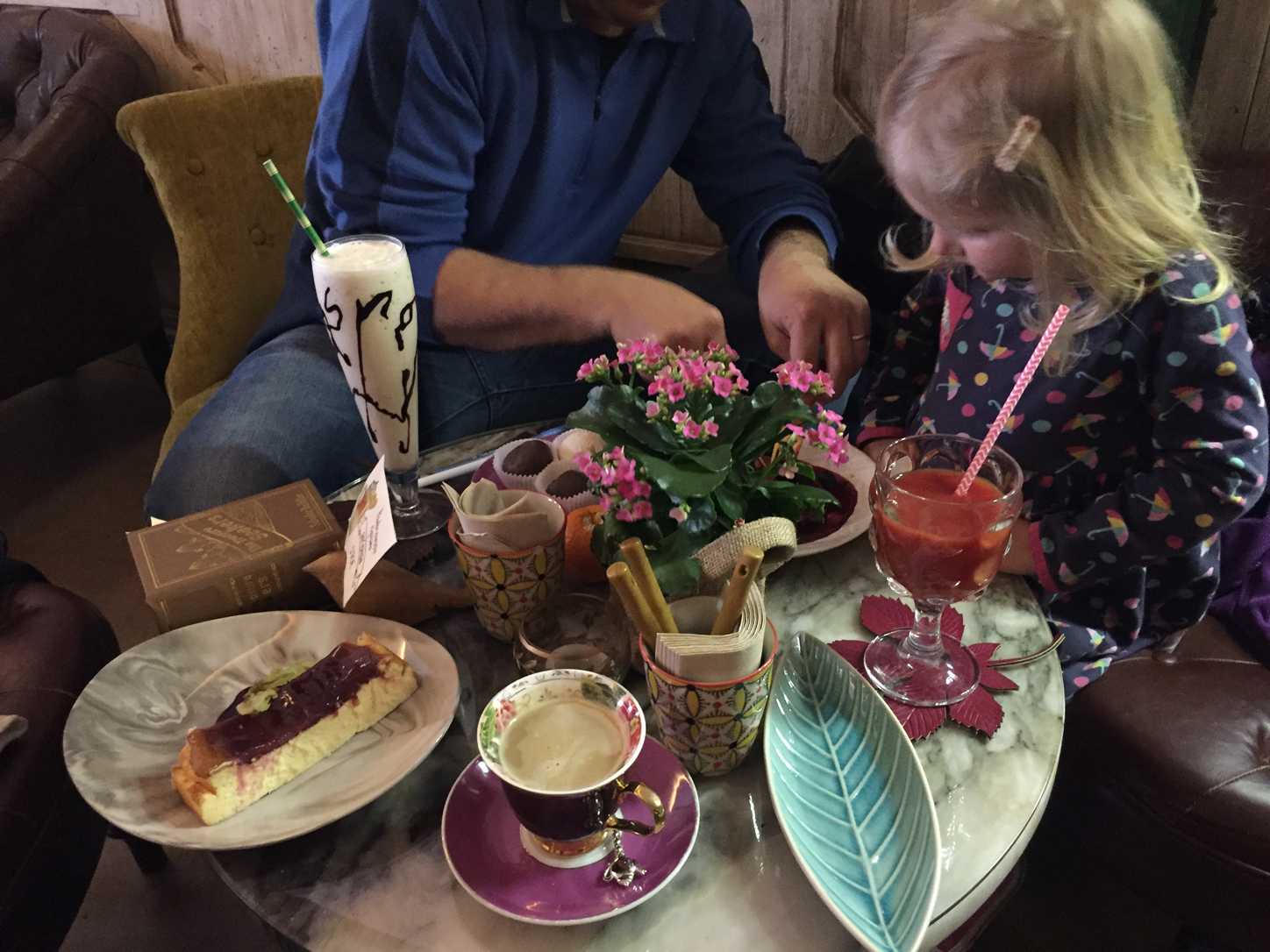 Fortifications at a fancy tea salon. SmallPaw very much approved.