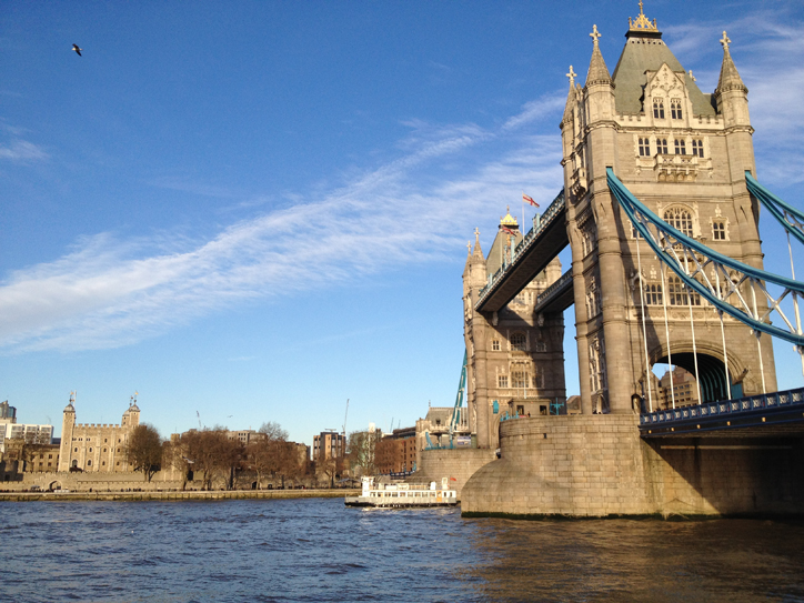 Tower Bridge and the Tower of London.