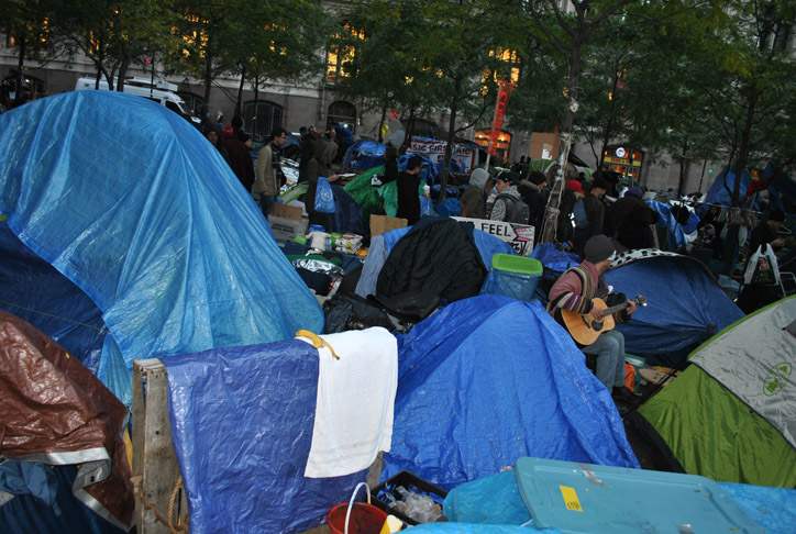 About a week before the park was cleared by police.